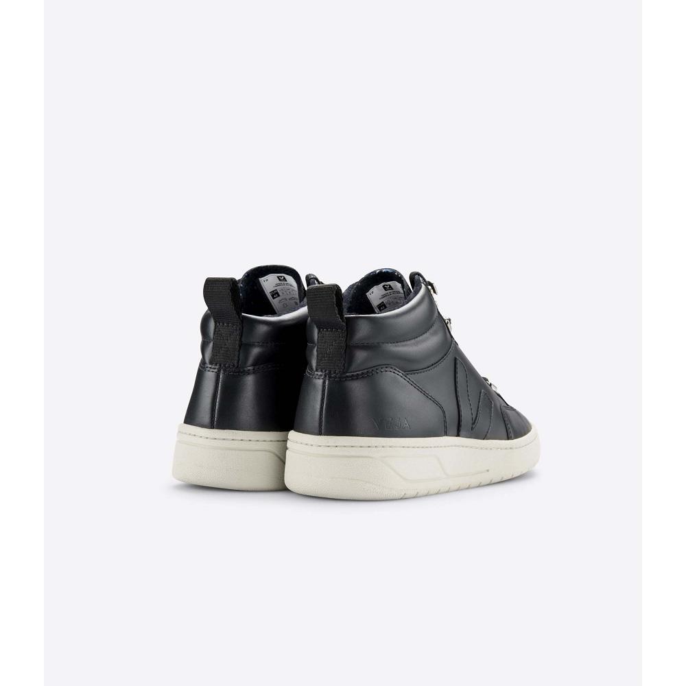 Black/White Women's Veja RORAIMA LEATHER High Tops | AU 355CTV